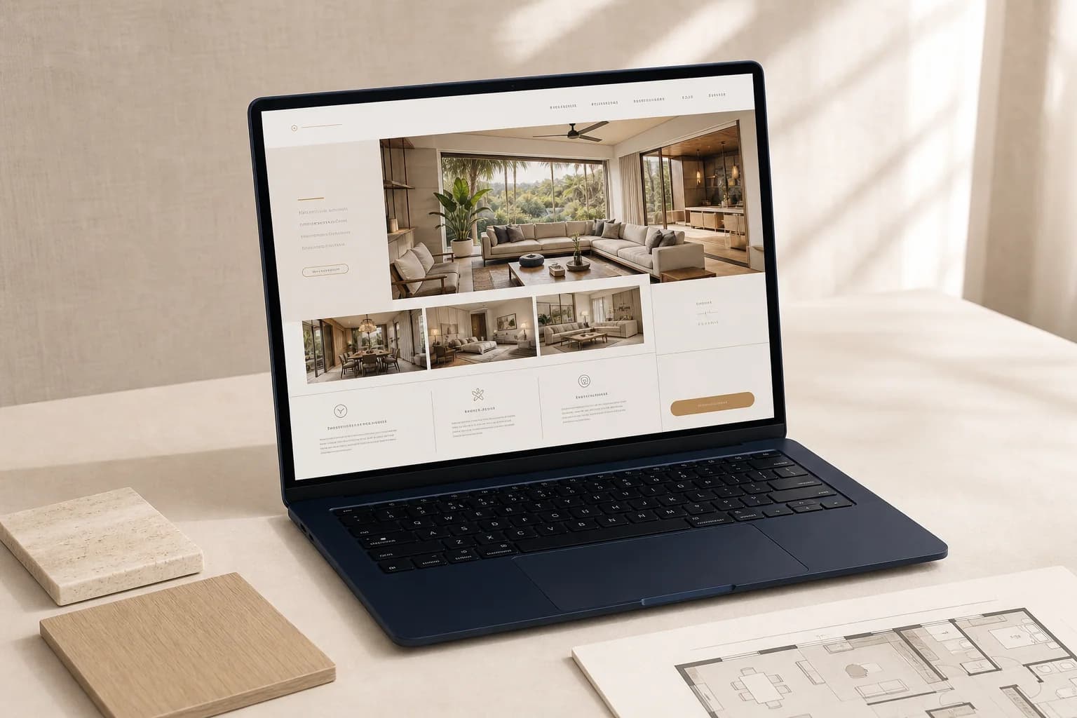 Proyek konsep website studio interior